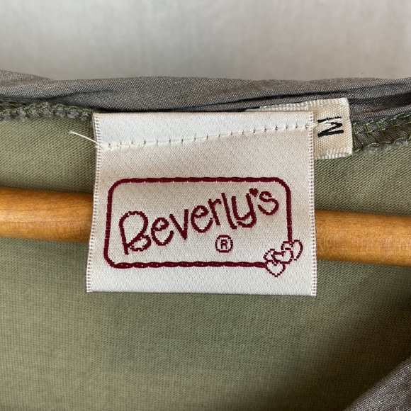 Beverly’s Green & Gray Short Sleeve Panel Tie Tee Shirt M - Picture 5 of 6